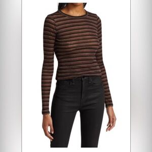 Rag and Bone Metallic Stripe Long Sleeve Shirt Size M